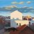 Black cat, white house, 2008. Oil on canvas. 75 x 75 cm.