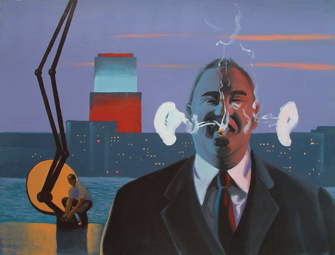 Bussiness Class, 2007. &Oacute;leo sobre papel. 53 x 70 cm.