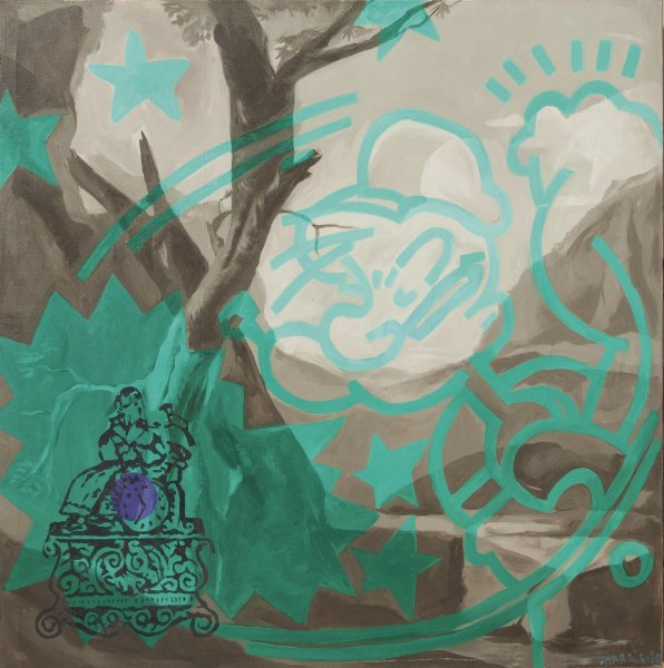 Popeye, 1990. &Oacute;leo sobre lienzo. 100 x 100 cm