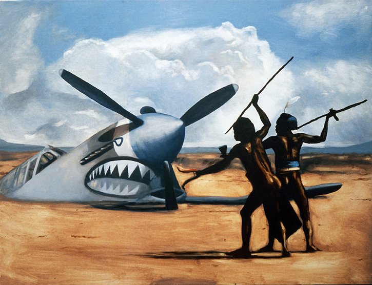 Aventureros y ladrones, 1994. &Oacute;leo sobre lienzo. 89 x 116 cm