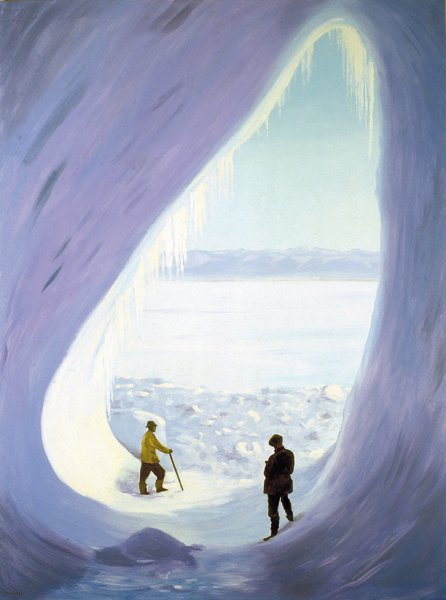 Ice Cave (after H.G. Ponting), 1995. Oil on canvas. 200 x 150 cm