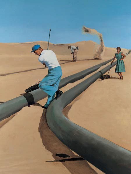 Pol&iacute;ticamente correcto (After David Douglas Duncan), 1997 (&Oacute;leo sobre lienzo, 250 x 185 cm.)