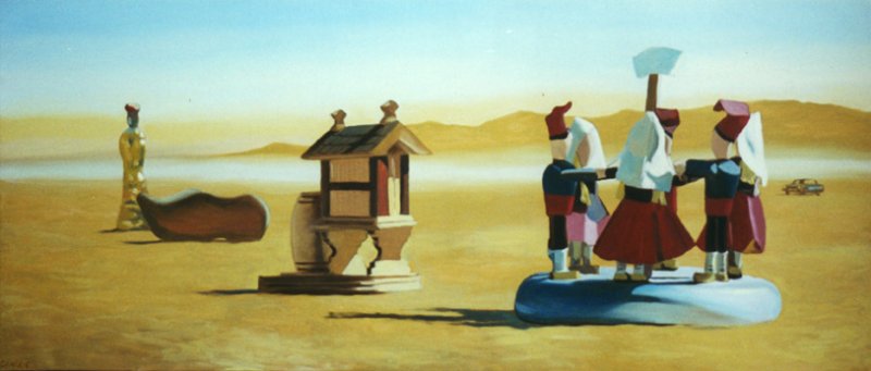 Applec de souvenirs, 2000. Oil on paper. 60 x 146 cm.