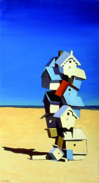 Veraneo, 2000. &Oacute;leo sobre lienzo. 100 x 55 cm.