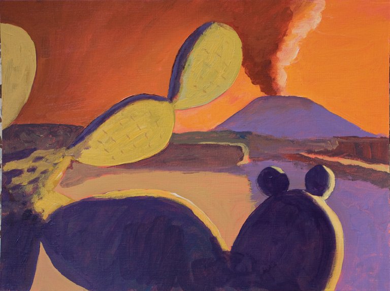 Vulcanol&oacute;gico, 2009. Oil on paper. 23 x 30,5 cm