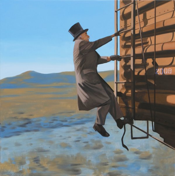 Mr. Monopoly, 2009. Oil on canvas. 150 x 150 cm.