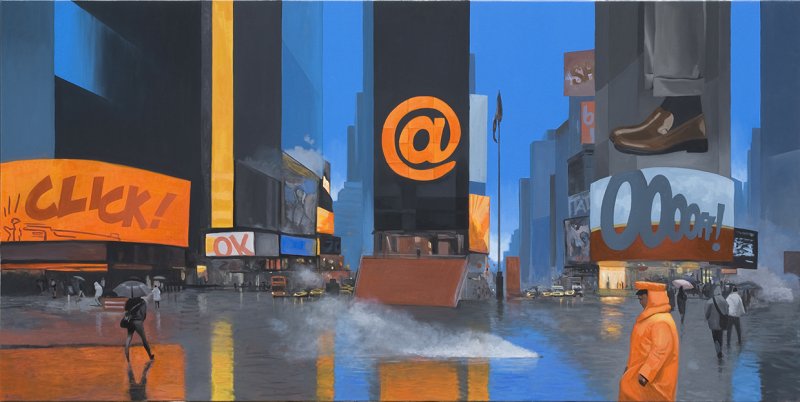 Arroba Square, 2010. 150 x 300 cm. &Oacute;leo sobre lienzo