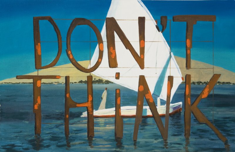 Don't Think, 2012 (&Oacute;leo sobre papel, 32,5 x 50 cm.)