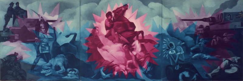 La batalla de Charris, 1989. &Oacute;leo sobre lienzo. 200 x 600 cm