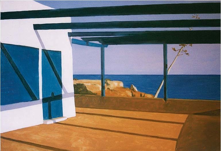 Una casa para Oramas, 1997. Óleo sobre lienzo. 81 x 116 cm