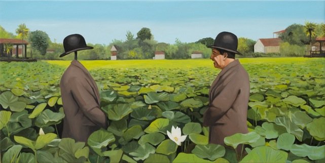 Comment allez-vous?, 2013 (&Oacute;leo/lienzo 75 x 150 cm.)