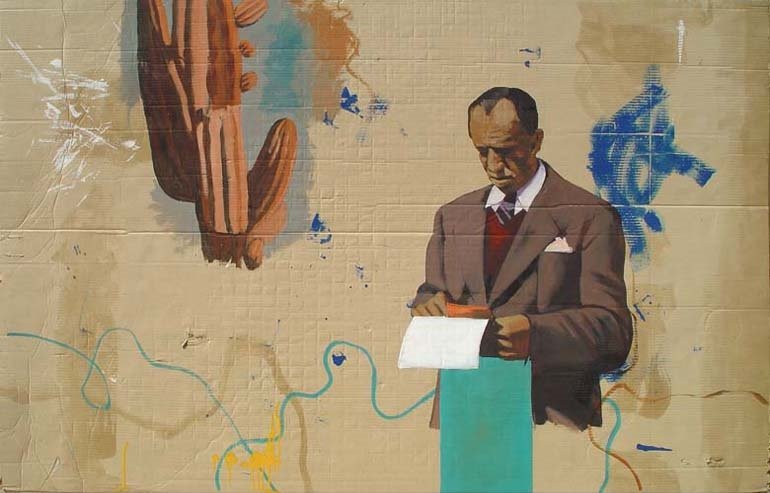 Dibujo, 2006. Mixta sobre cart&oacute;n, 141 x 220 cm.