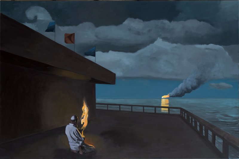 Fuego, 2008. Oil on canvas. 200 x 300 cm.