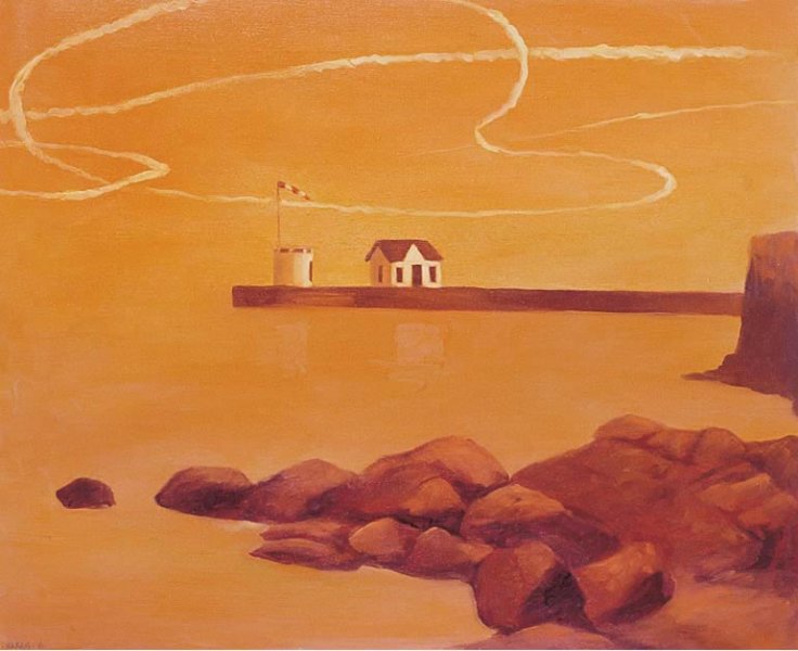 Hopper en Los Alcázares, 1991. Óleo sobre lienzo 50 x 61 cm.