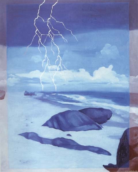 El rayo petrificador, 1991. &Oacute;leo sobre lienzo, 100 x 81 cm.