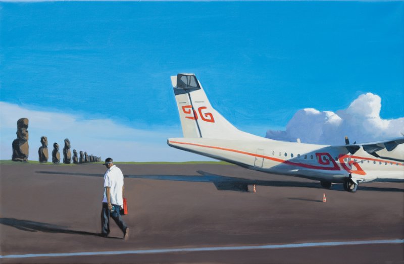 Aeropuerto, 2015. Óleo sobre lienzo. 65 x 100 cm
