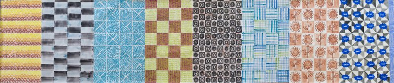 Azulejos, 2017. Gouache sobre papel. 100 x 480 cm.