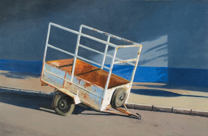 Carro, 2017. &Oacute;leo sobre papel. 65 x 100 cm.