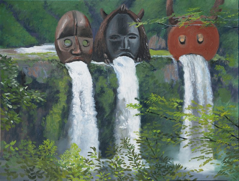 Chutes d'eau, 2018. &Oacute;leo sobre papel. 50 x 65 cm.