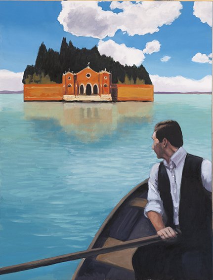 Muerte en Venecia. Pg. 87, 2018. &Oacute;leo sobre papel. 65 x 50 cm