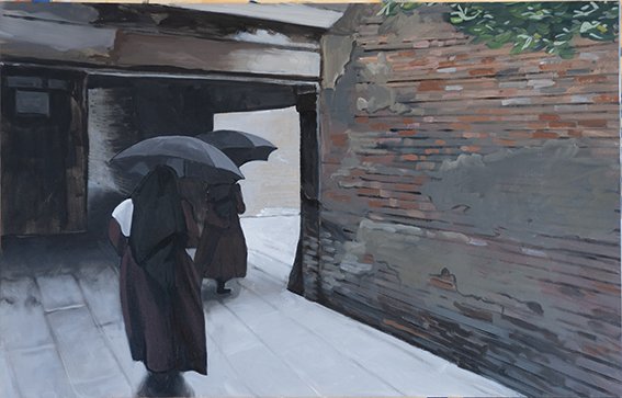 Muerte en Venecia. Pg.128/129, 2018. Oil on paper. 65 x 50 cm.