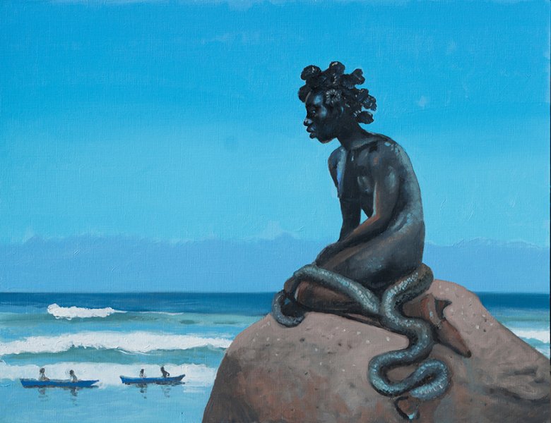Mami Wata, 2018. &Oacute;leo sobre papel. 50 x 65 cm.