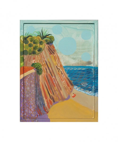 Costa III, 2020. Acr&iacute;lico y &oacute;leo sobre madera. 34,5 x 26 cm.