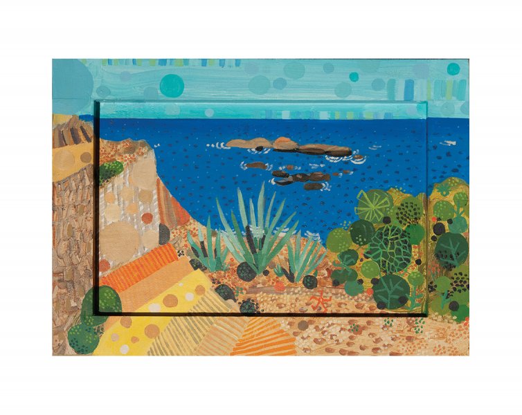 Costa IV, 2020. Acr&iacute;lico y &oacute;leo sobre madera. 33 x 46 cm.